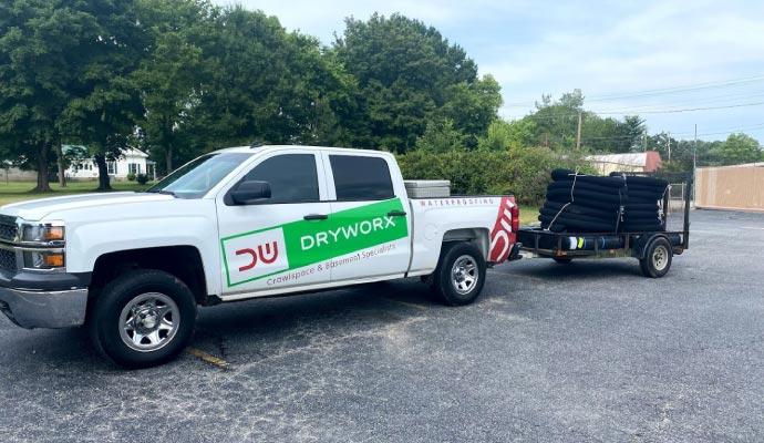 A Dryworx Waterproofing vehicle