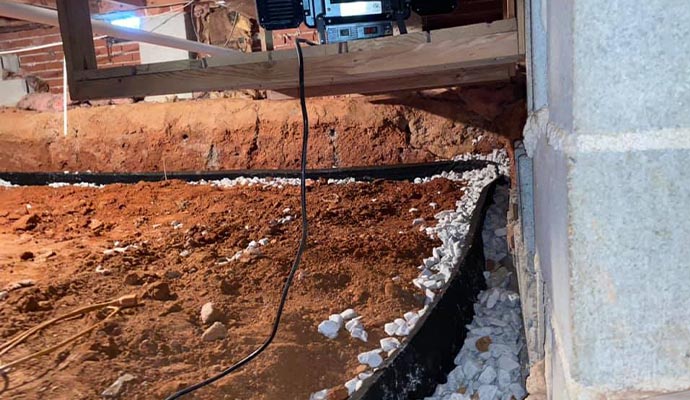 French drain in the basement