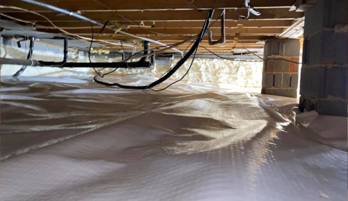 a clean and sealed crawl space