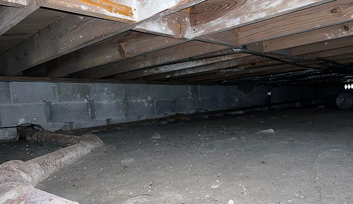 Unfinished and dirty crawl space Unfinished and dirty crawl space