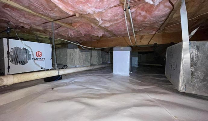 an encapsulated crawl space for moisture control