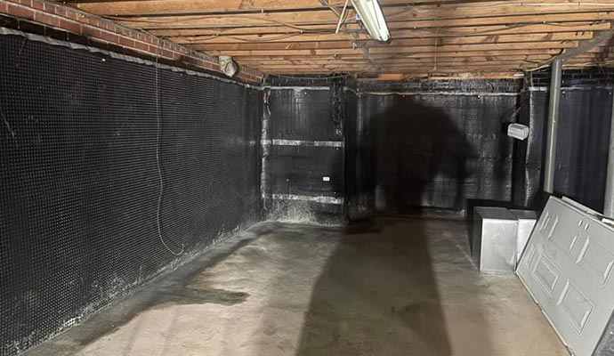 Waterproofed basement