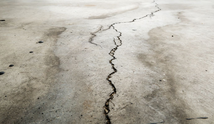 Visible floor cracks