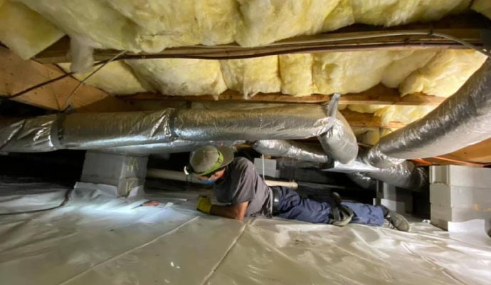 Waterproofed crawl space Waterproofed crawl space